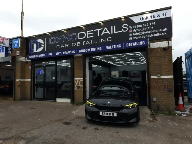 Premium black car detailed by Dyno Details in Dagenham, East London